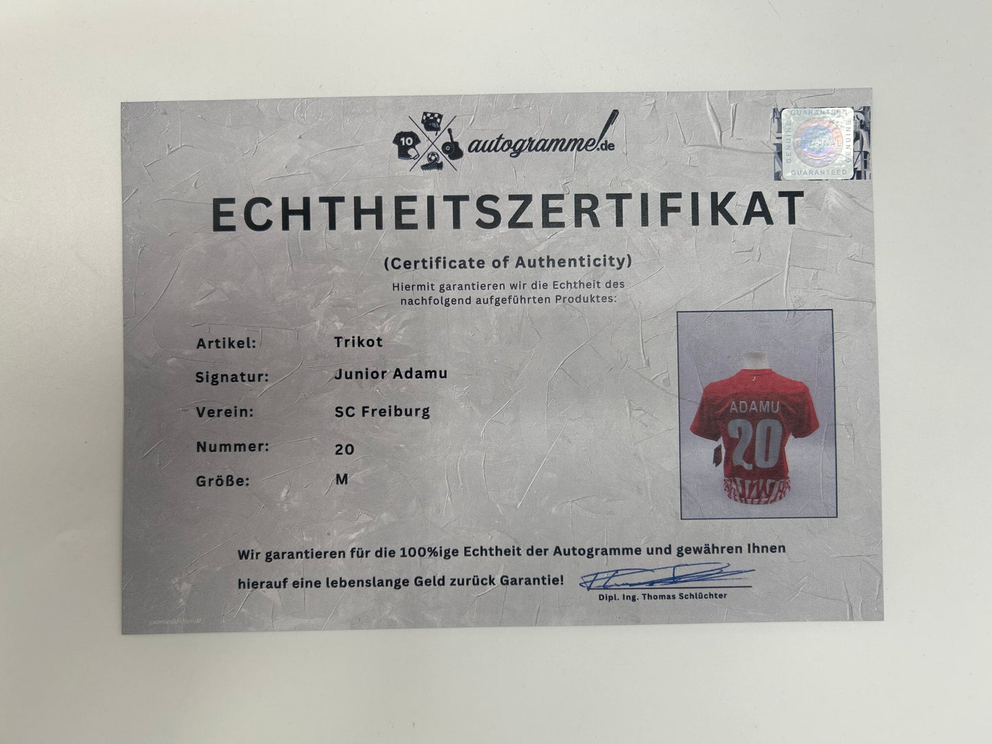 SC Freiburg Trikot signiert Junior Adamu Nike Autogramm M