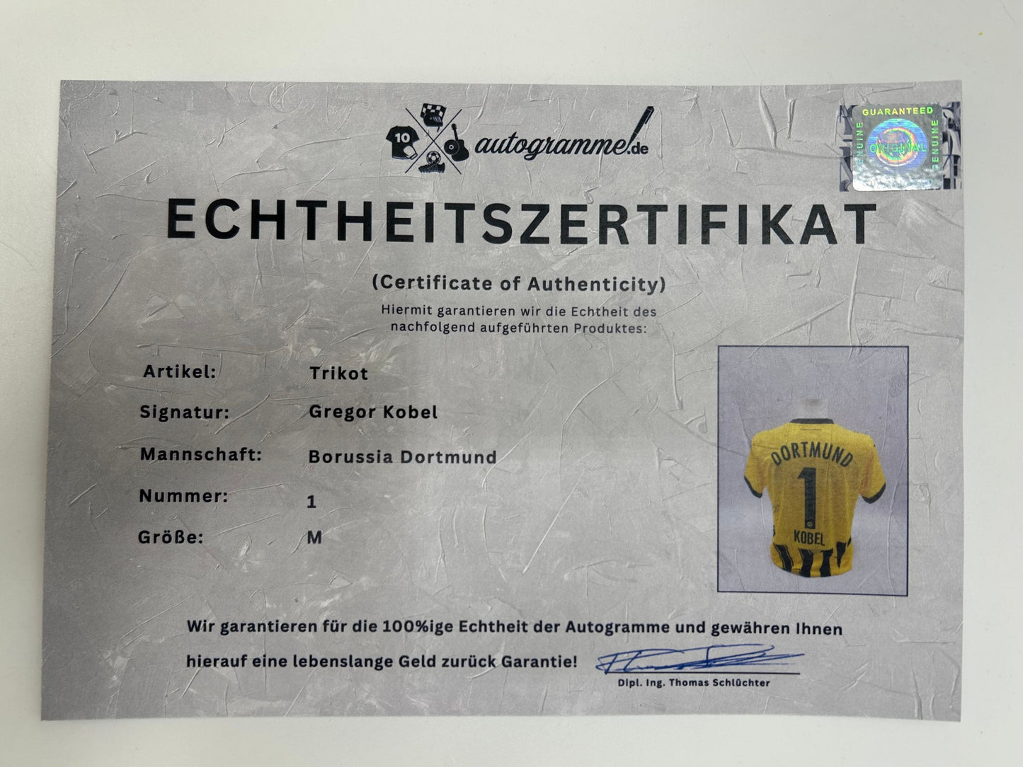 Borussia Dortmund Trikot signiert Gregor Kobel Autogramm BVB Puma M