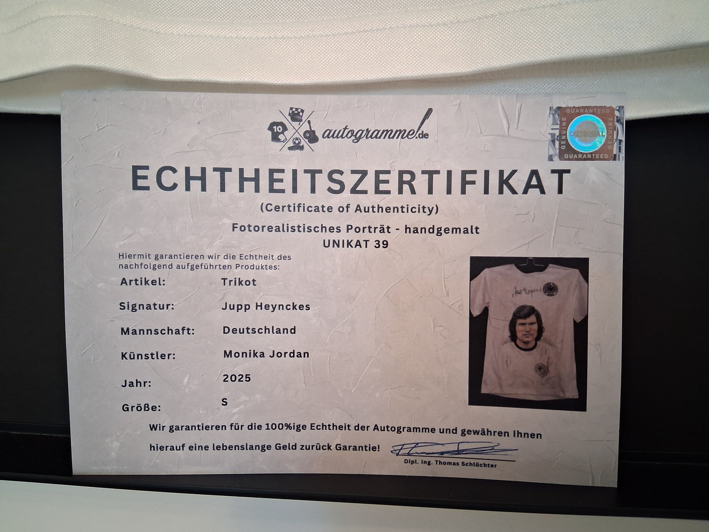 DFB jersey portrait Jupp Heynckes hand painted and signed S