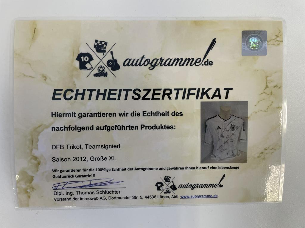 Germany jersey EM 2012 Team signed DFB Football Autogram COA adidas new XL