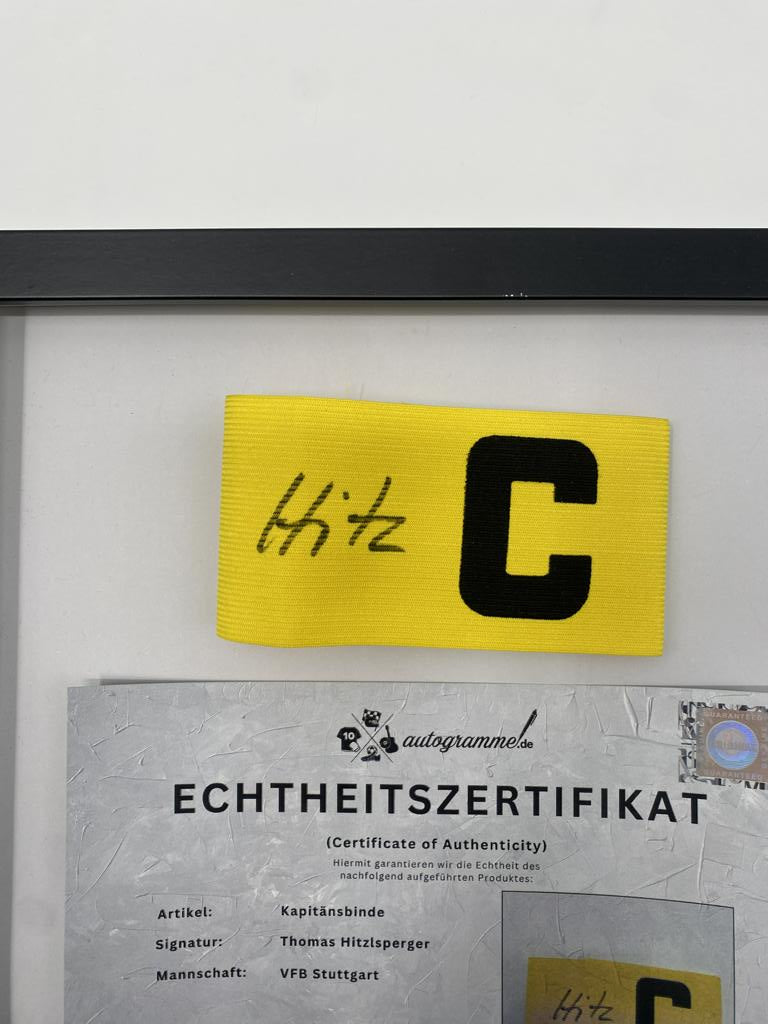 Kapitänsbinde Thomas Hitzlsperger signiert im Rahmen VFB Stuttgart Fußball COA