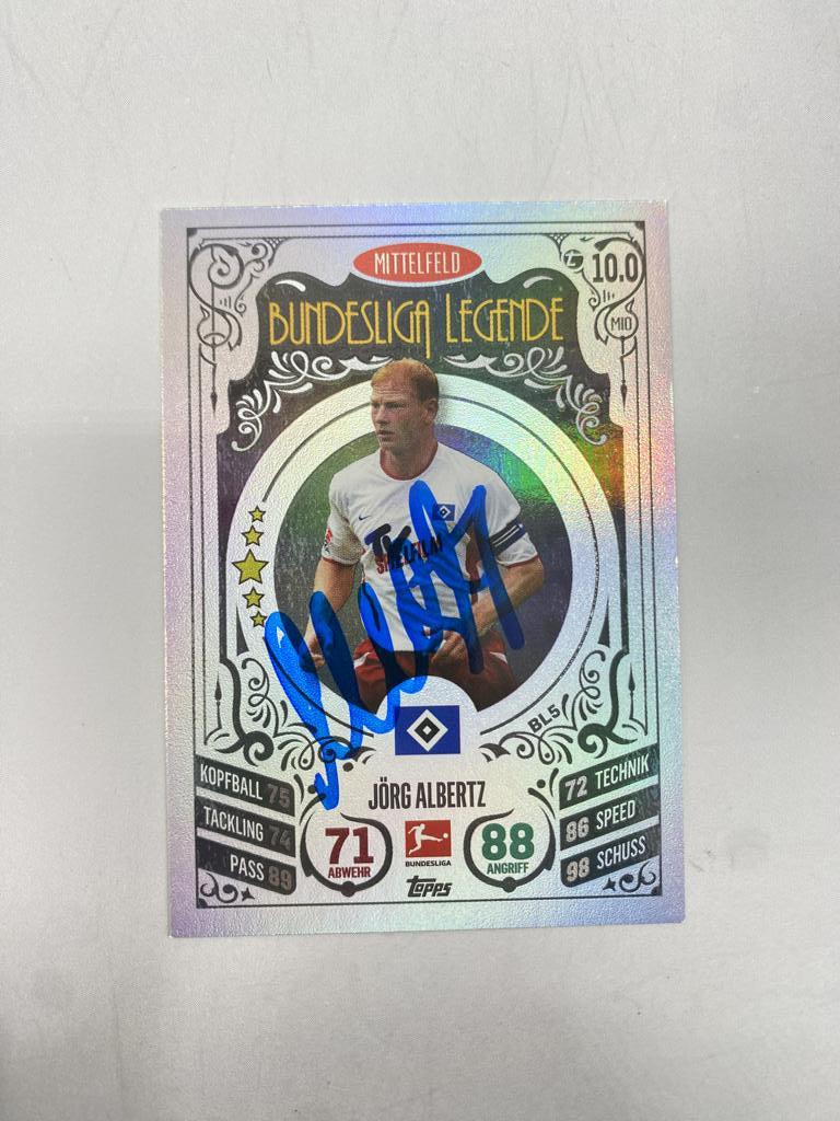 Kapitänsbinde Jörg Albertz signiert im Rahmen Hamburger SV Autogramm COA