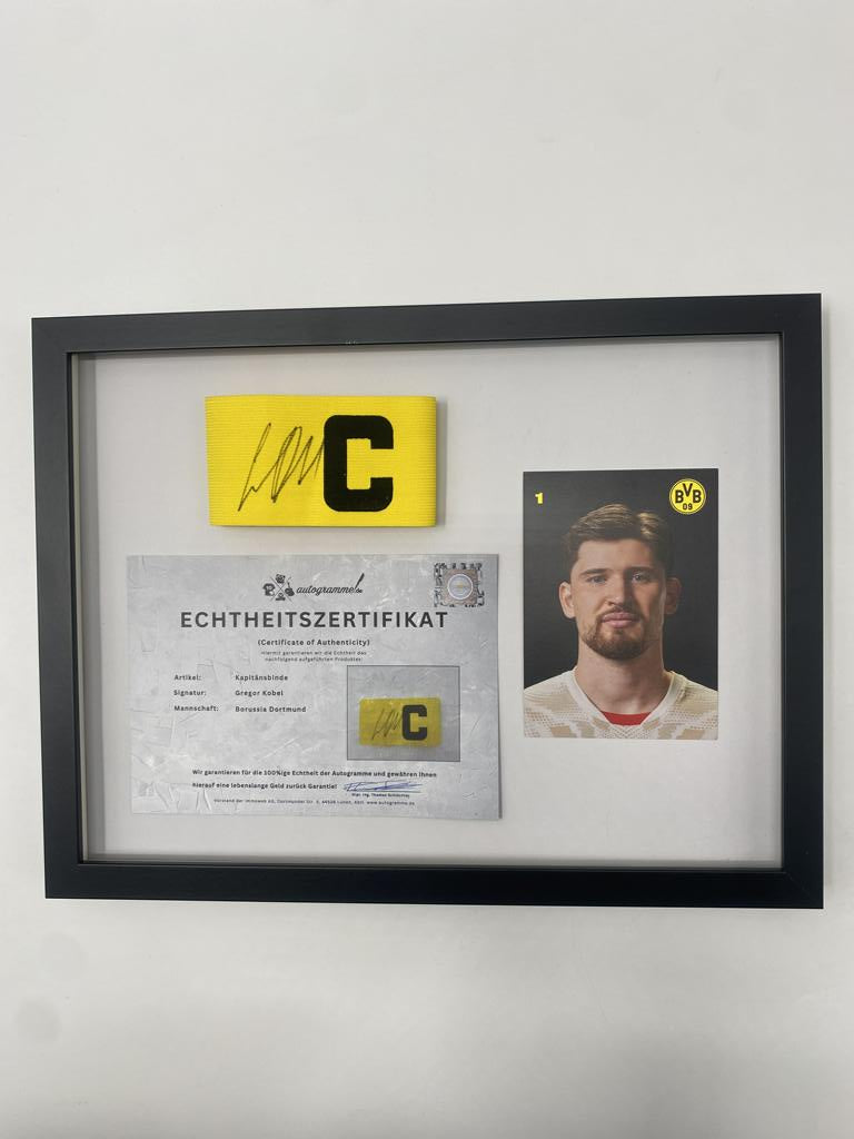 Captain's armband signed by Gregor Kobel as part of the Borussia Dortmund COA football campaign