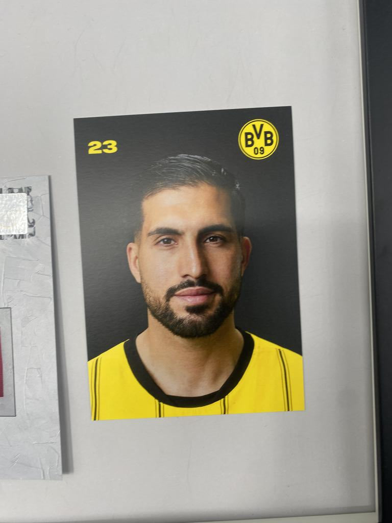 Captain's armband signed by Emre Can in a Borussia Dortmund COA frame