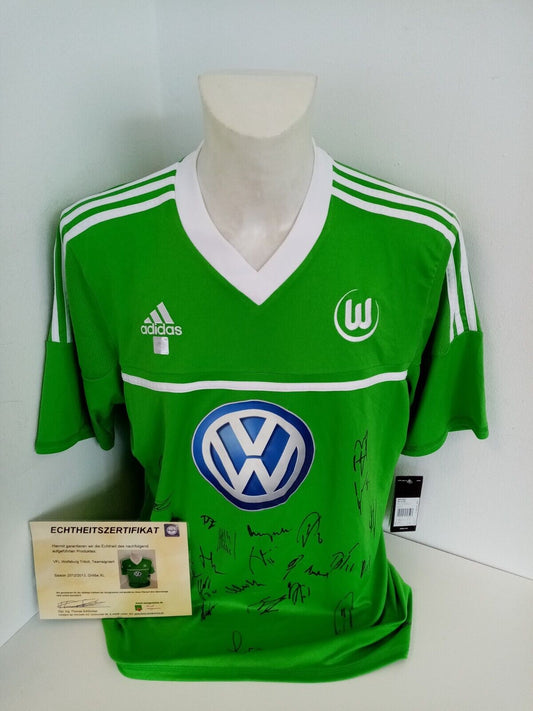 VFL Wolfsburg Trikot 2012/2013 Teamsigniert Wölfe Autogramm Adidas Bundesliga XL