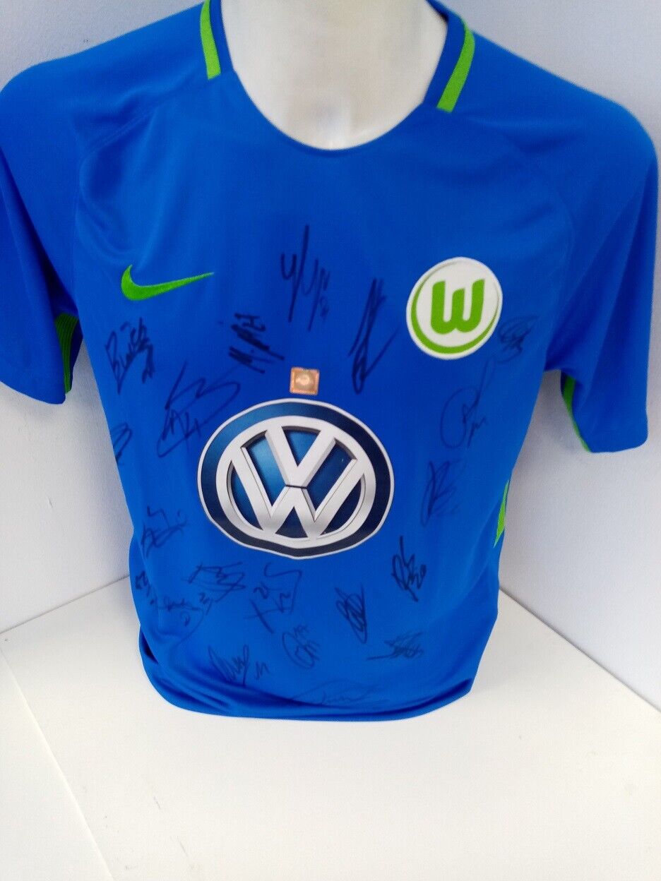 VFL Wolfsburg Trikot 2018/2019 Teamsigniert Wölfe Autogramm Adidas Bundesliga M
