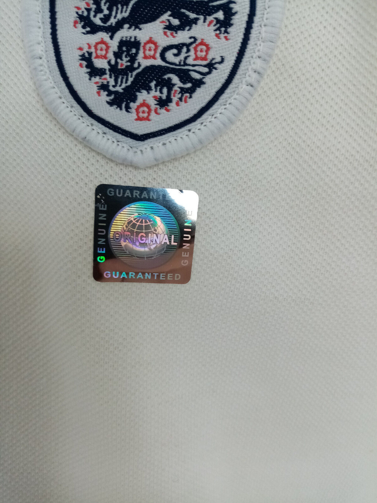 England Poloshirt Andy Cole signiert Autogramm Fußball Three Lions COA Trikot L