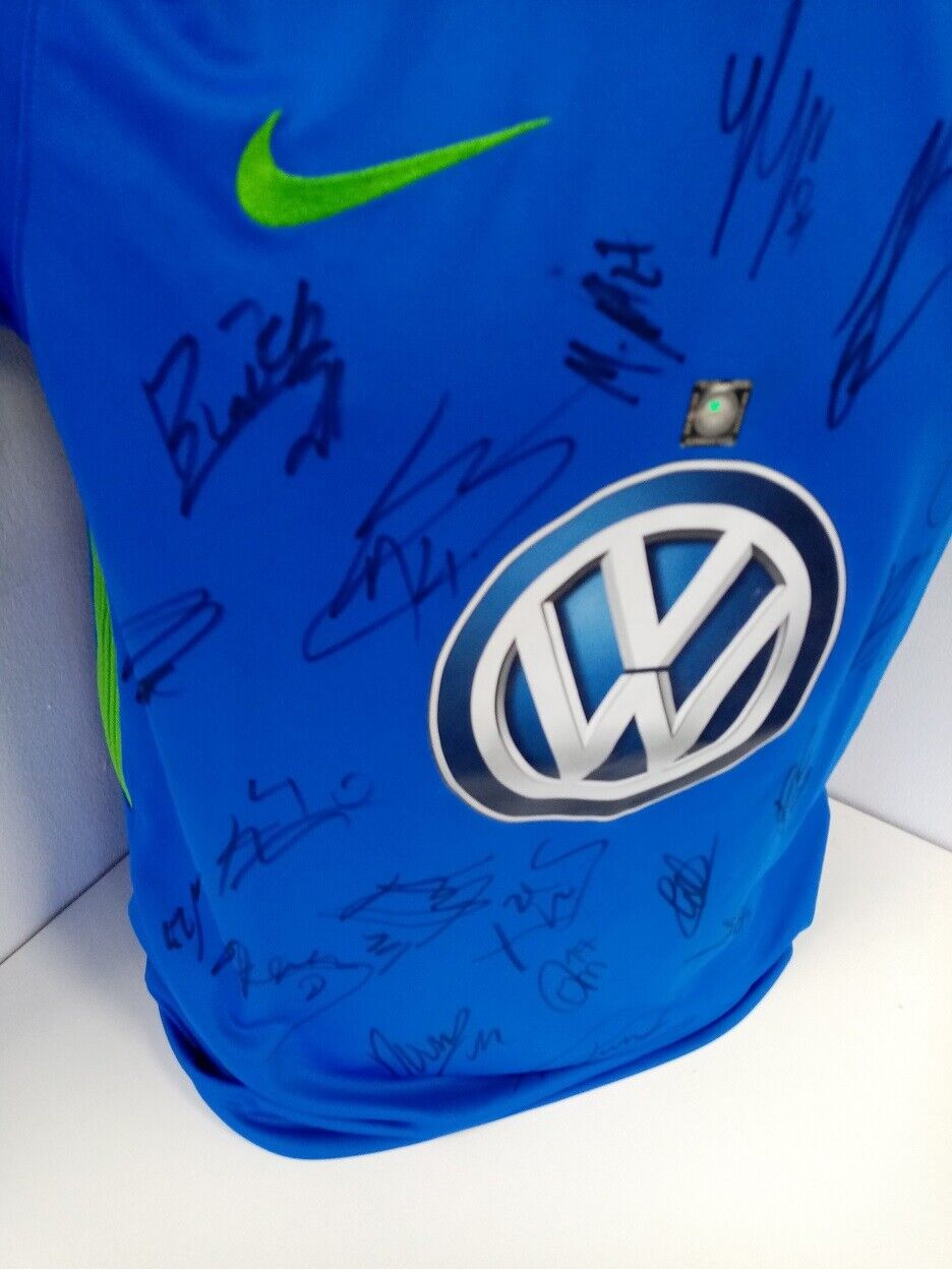 VFL Wolfsburg Trikot 2018/2019 Teamsigniert Wölfe Autogramm Adidas Bundesliga M