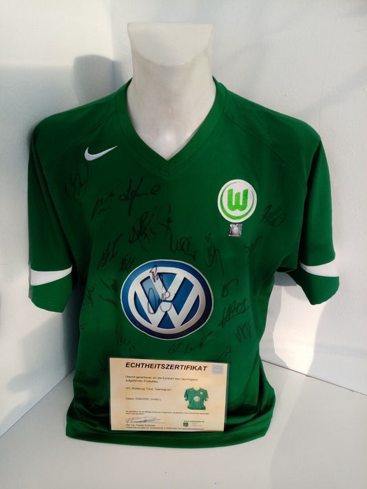 VFL Wolfsburg Trikot 2004/2005 Teamsigniert Autogramm Fußball Bundesliga Nike L