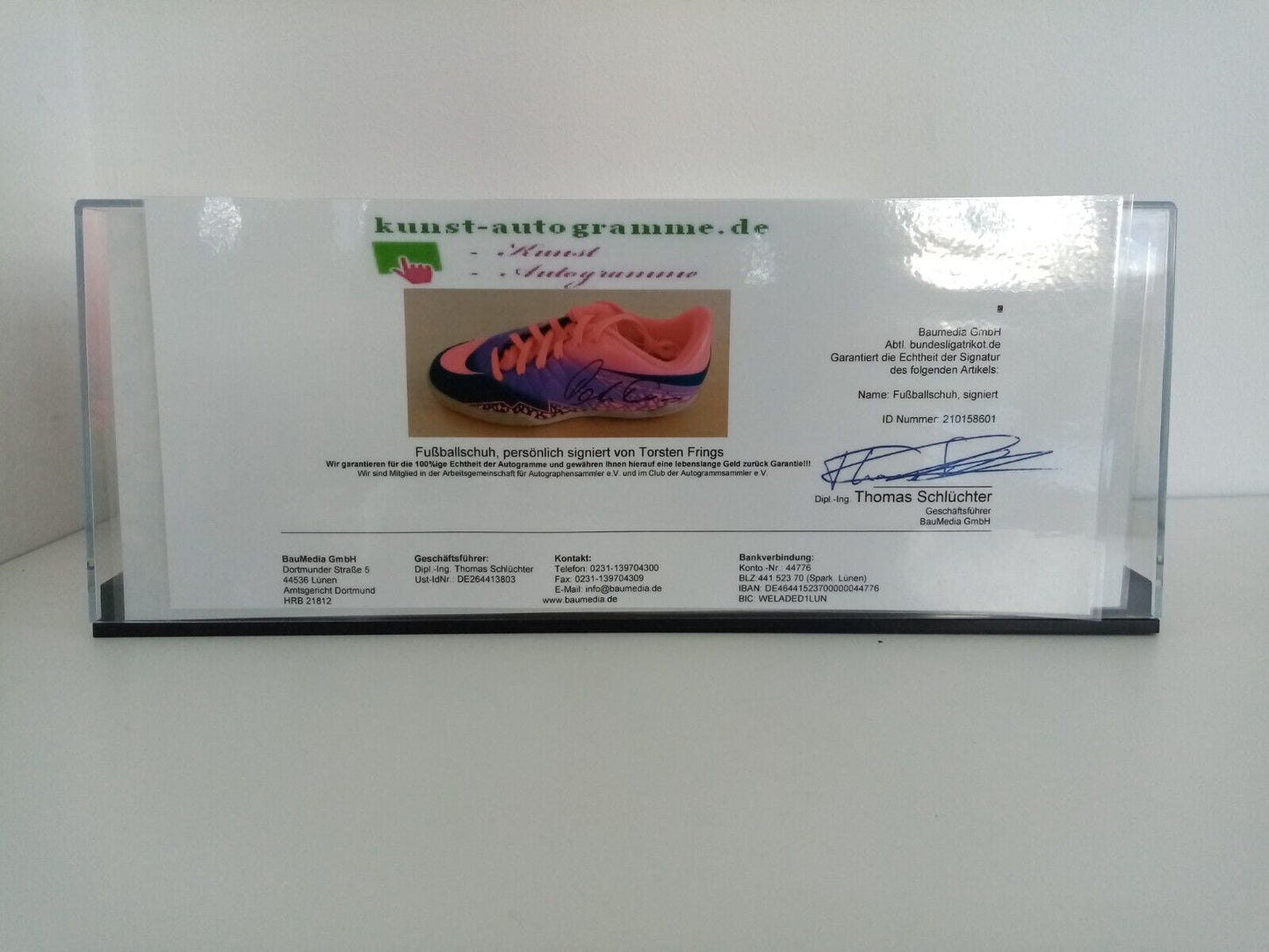 Fußballschuh Torsten Frings signiert Autogramm Unterschrift Fußball Nike Neu