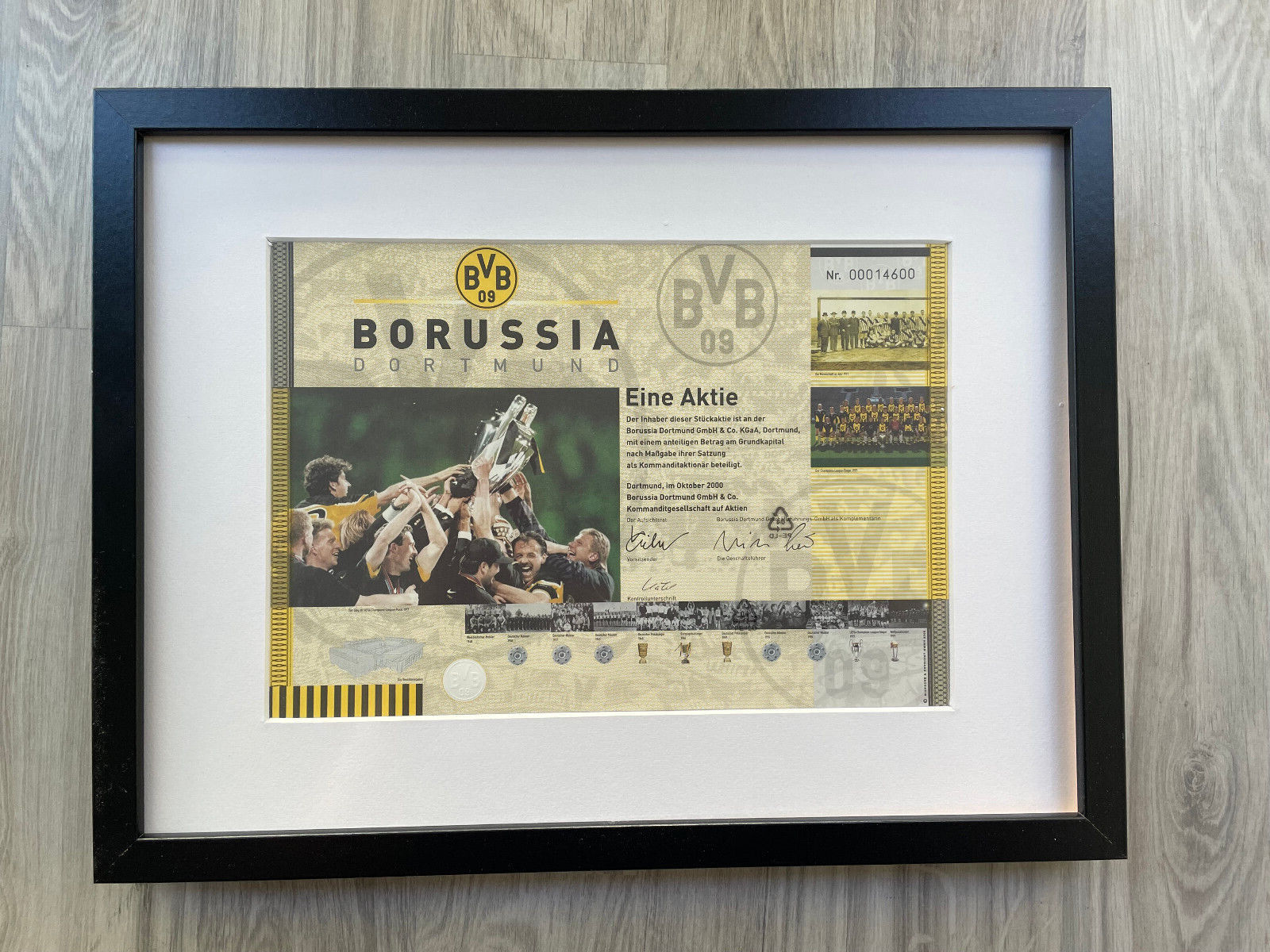 Original BVB Borussia Dortmund jewelry stock framed