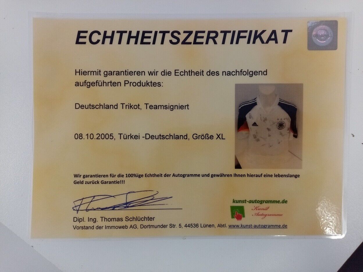 Deutschland Trikot 04 05 Teamsigniert DFB Fußball Türkei : Deutschland Adidas XL