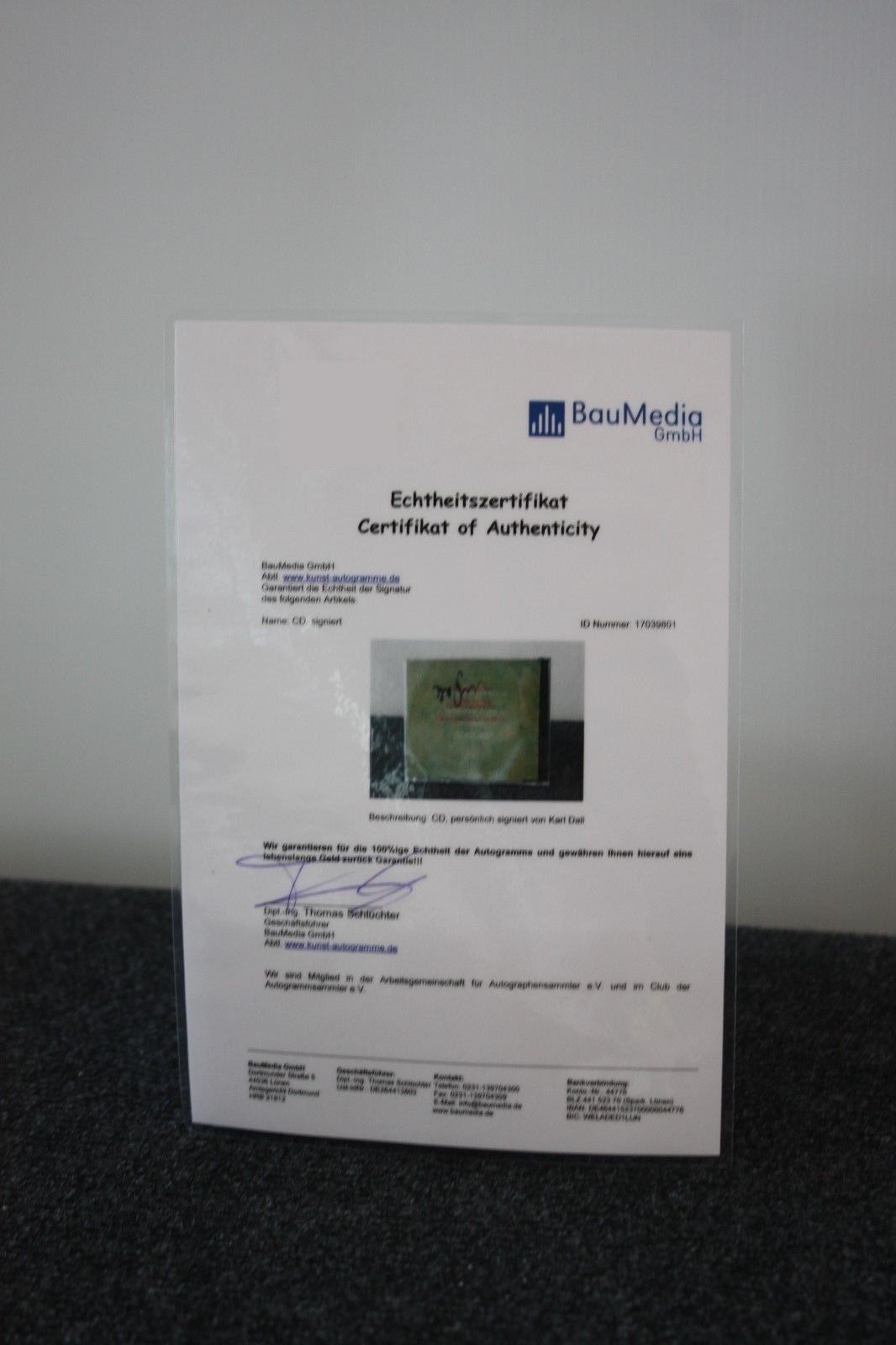 CD, Karl Dall signiert, GOOD LUCK, Musik, Autogramm, Singen, Song, Fernsehen