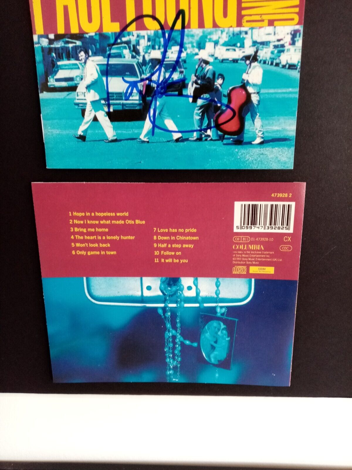 CD Cover Paul Young signiert mit Album im Rahmen Autogramm Unterschrift Musik