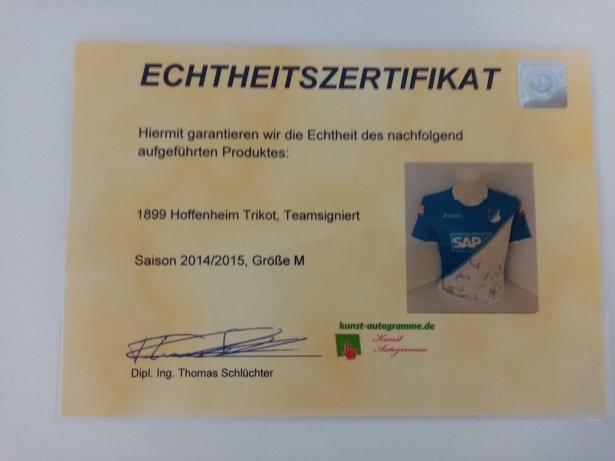 1899 Hoffenheim jersey 14/15 team signed autograph football bundesliga Lotto m