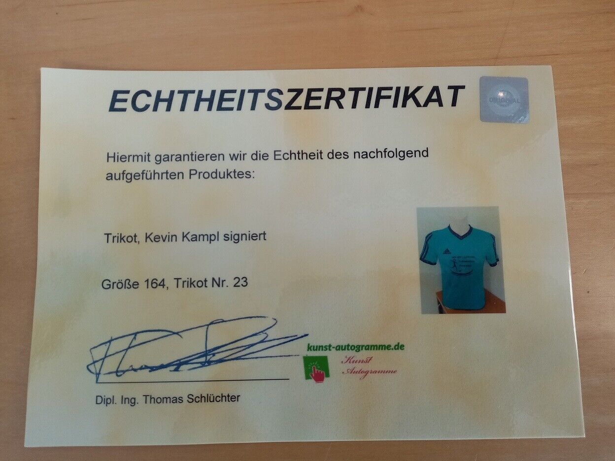 Frank Elser Fußballschule Trikot Kampl signiert  Autogramm Fußball Adidas 164