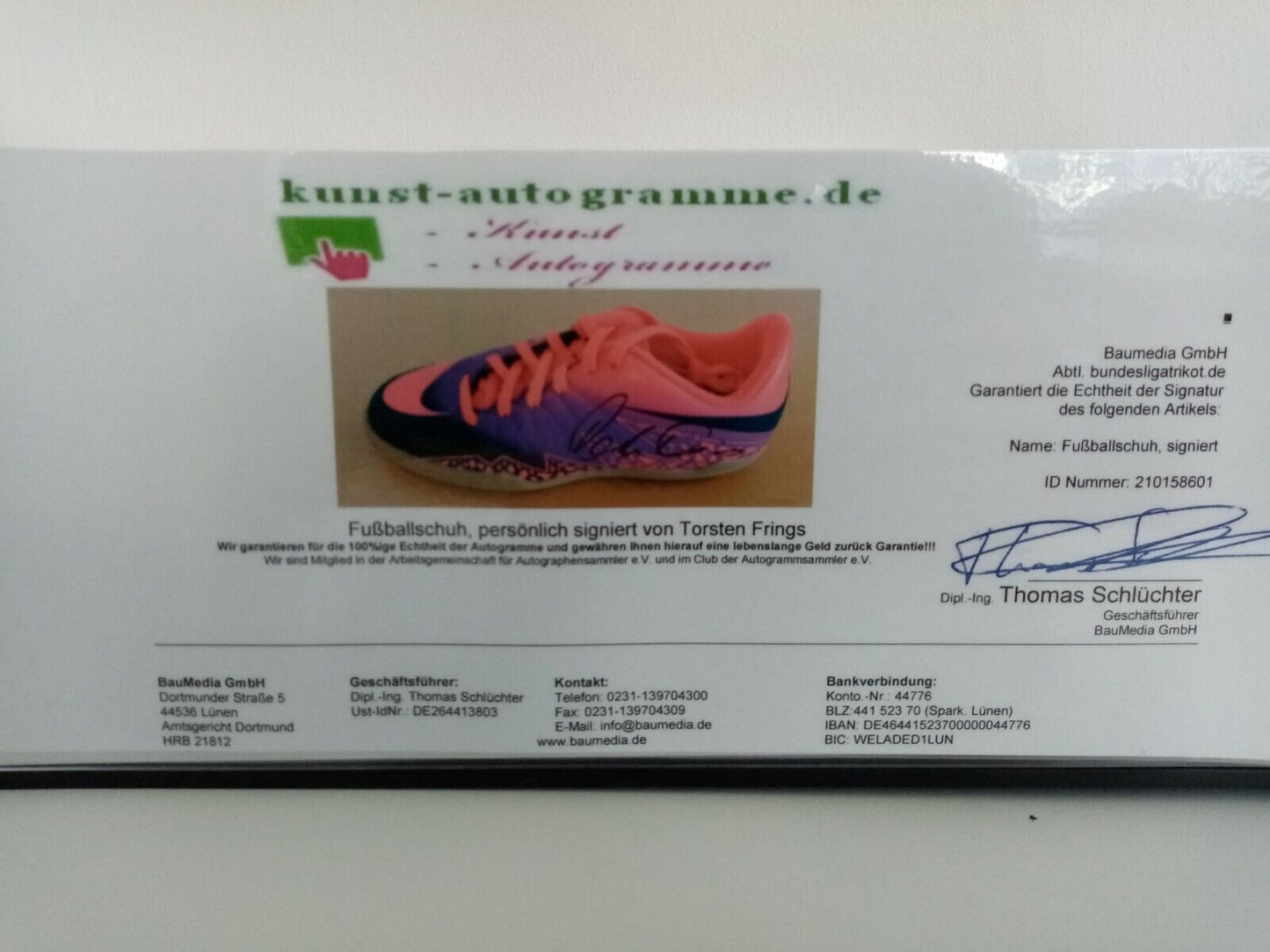Fußballschuh Torsten Frings signiert Autogramm Unterschrift Fußball Nike Neu