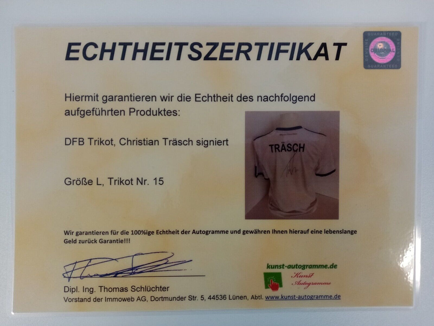 Deutschland Trikot Christian Träsch signiert Adidas Unterschrift DFB Fußball L
