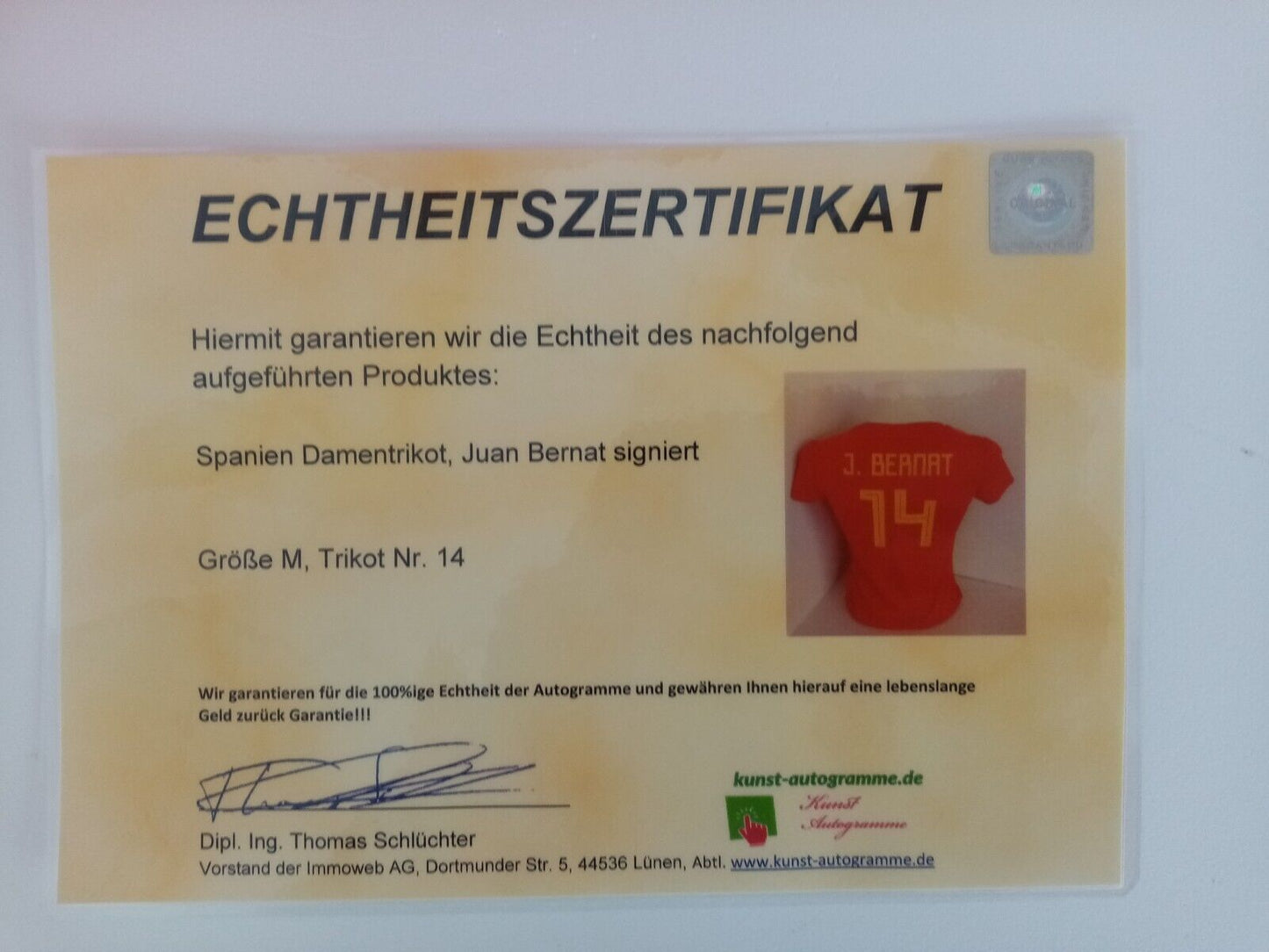 Spanien Damen Trikot Juan Bernat signiert Autogramm Fußball Adidas Neu Espana M