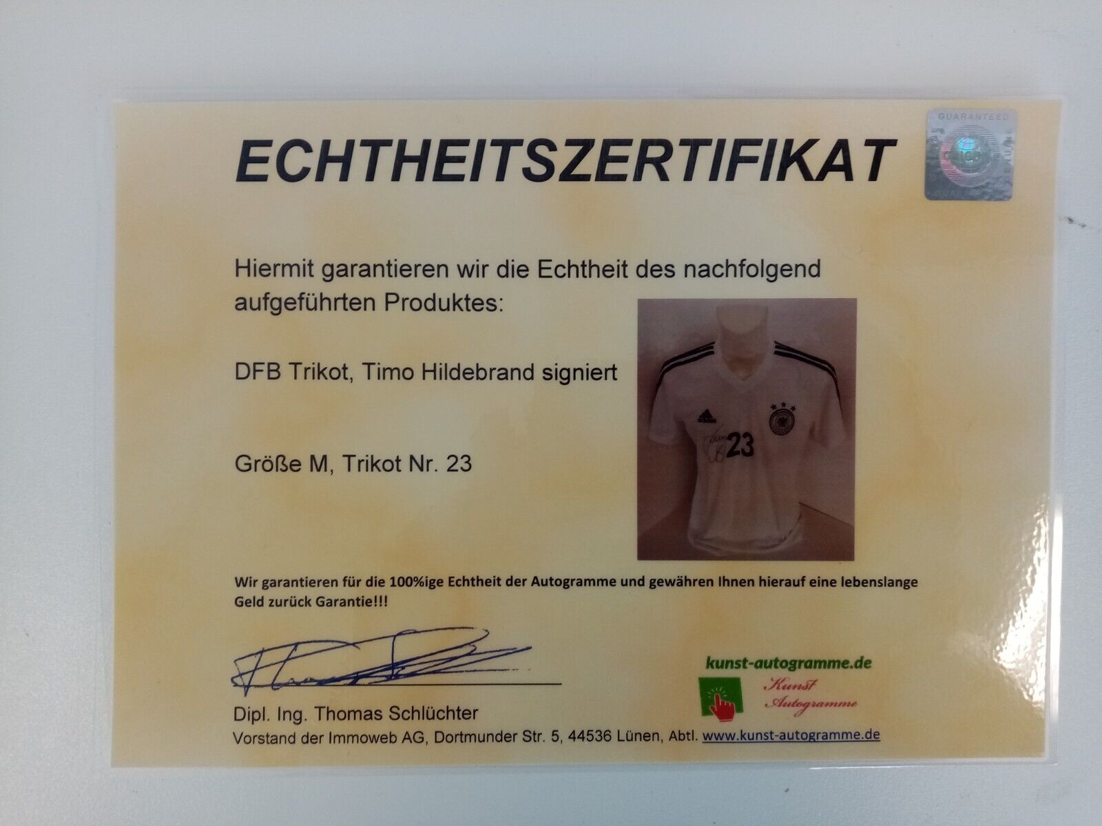 Deutschland Trikot Timo Hildebrand signiert DFB Unterschrift Adidas Autogramm M