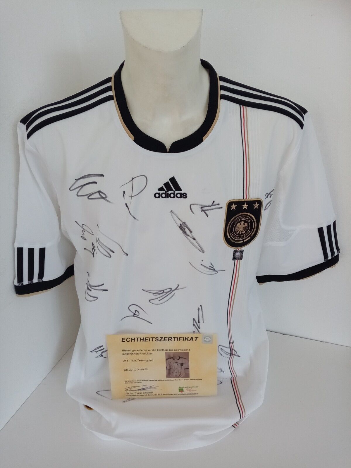 Deutschland Trikot WM 2010 Teamsigniert DFB Fußball Autogramm Adidas Neu XL