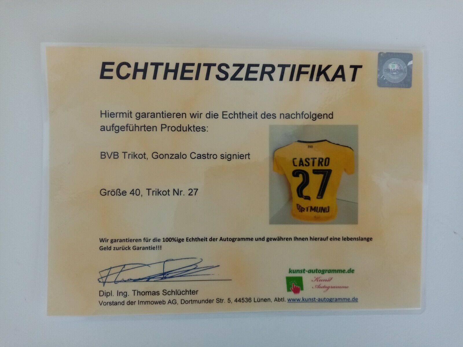 Borussia Dortmund jersey Castro signed BVB autograph football puma women new 40