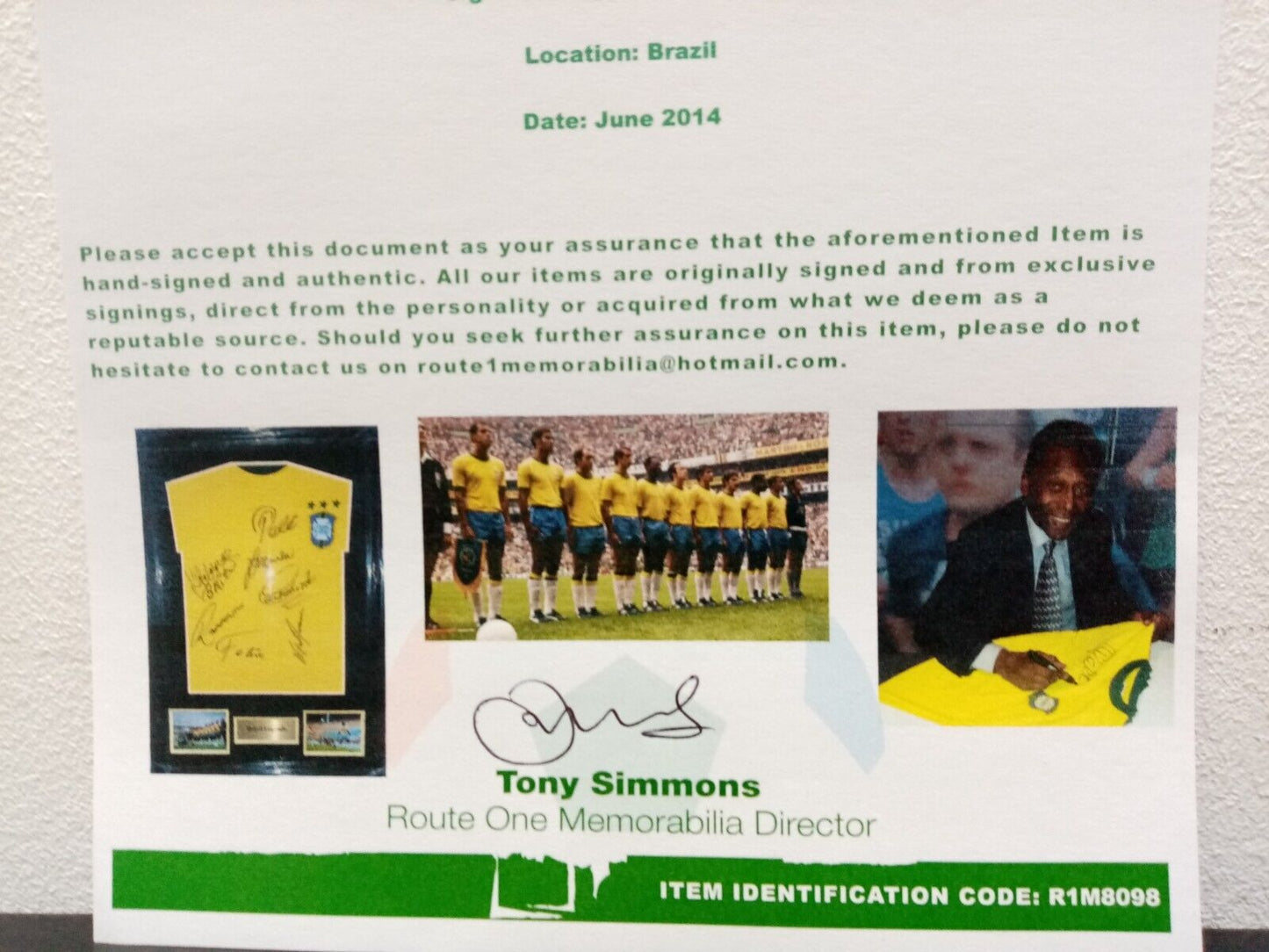 Brasilien Repro Trikot WM 1970 + Rahmen Teamsigniert Autogramm Pele Rivelino COA