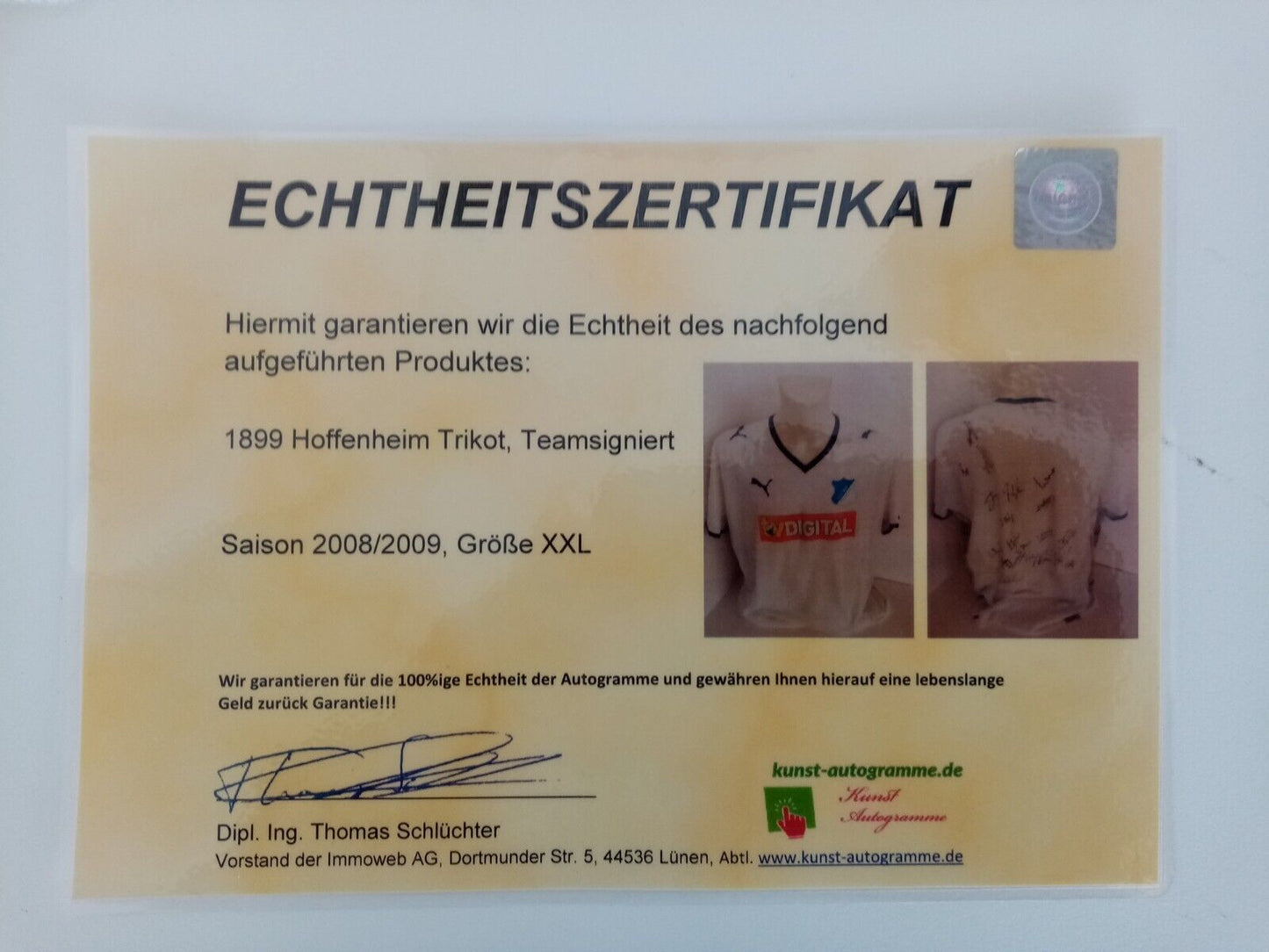 1899 Hoffenheim Trikot 08/09 Teamsigniert Autogramm Fußball Bundesliga Puma XXL