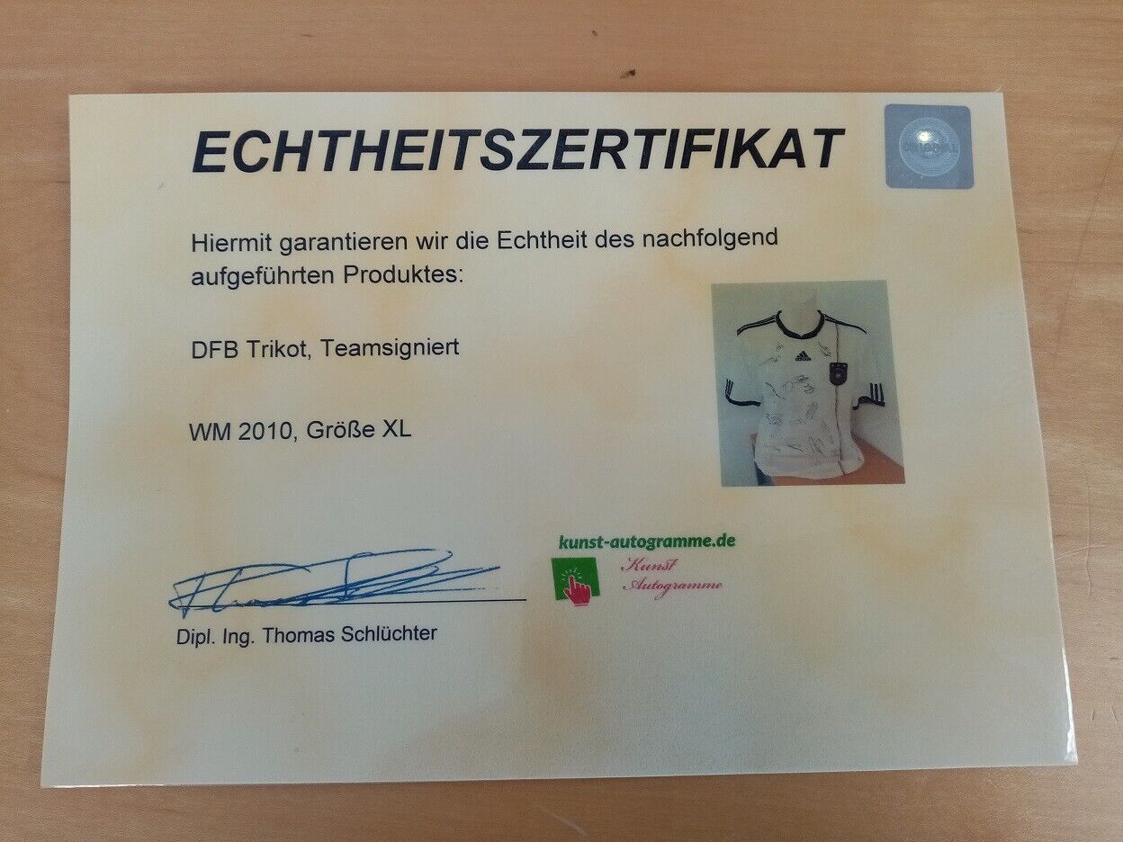 Deutschland Trikot WM 2010 Teamsigniert Autogramm Fußball DFB Adidas Größe XL
