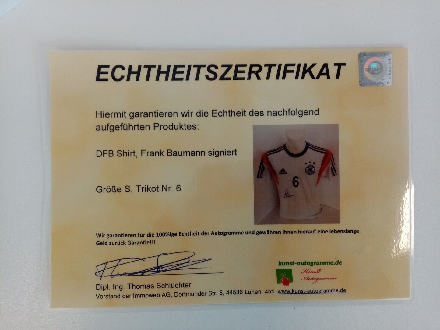 Deutschland Shirt Frank Baumann signiert DFB Unterschrift Trikot Adidas Werder S