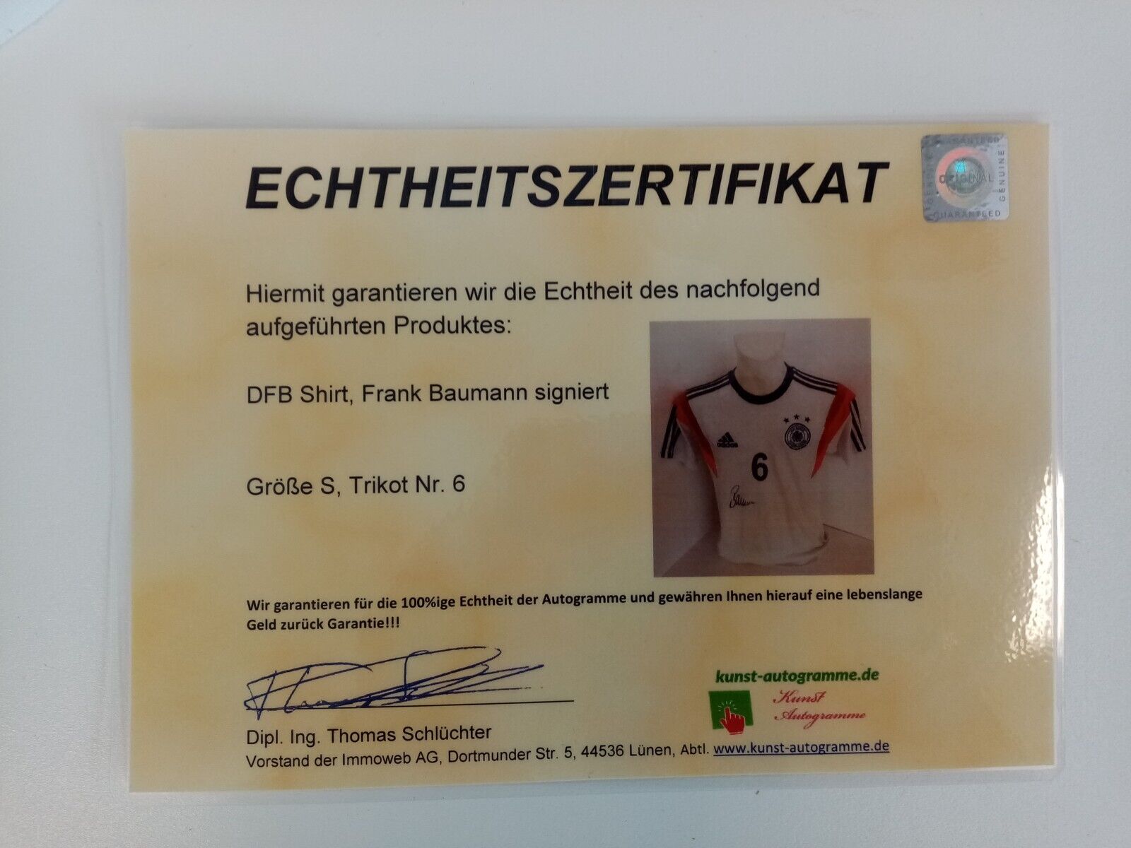 Deutschland Shirt Frank Baumann signiert DFB Unterschrift Trikot Adidas Werder S