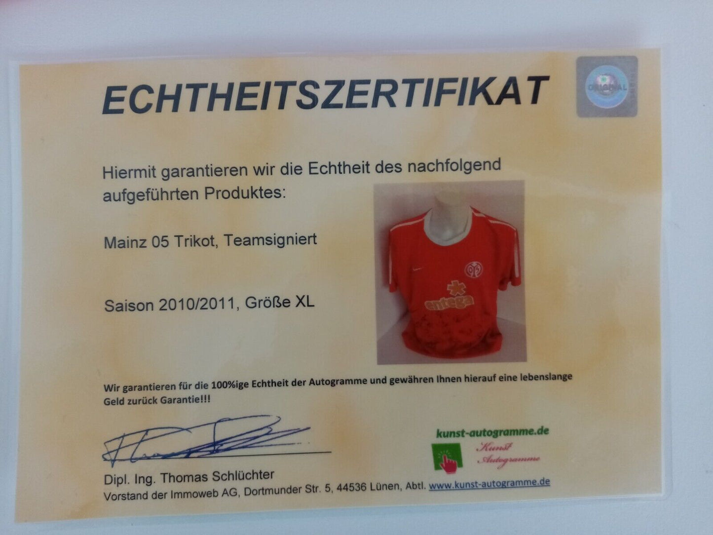 Mainz 05 Trikot 2010/2011 Teamsigniert FSV Bundesliga Autogramm Neu Nike COA XL