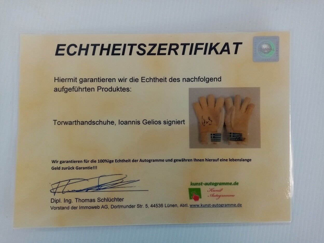 Torwarthandschuhe Ioannis Gelios getragen + signiert Autogramm Kiel Matchworn