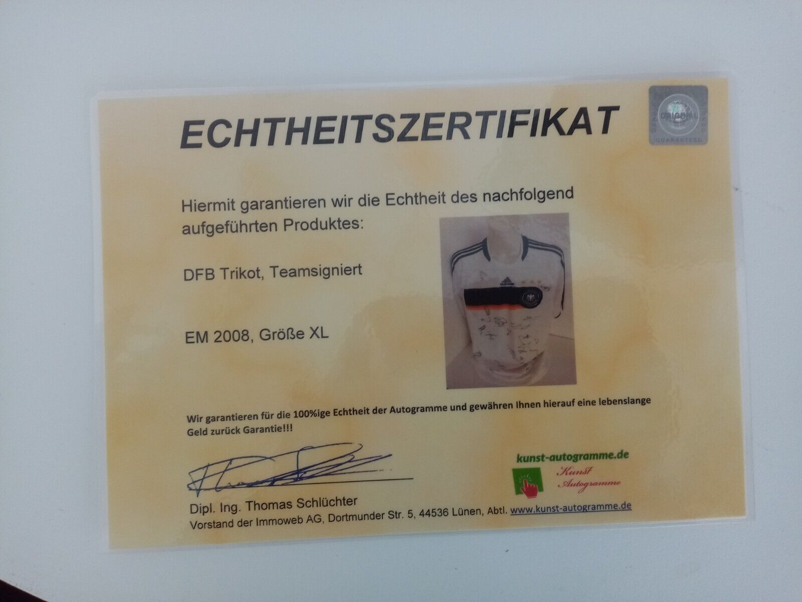 Germany jersey em 2008 team signed autograph football DFB adidas Euro Coa XL