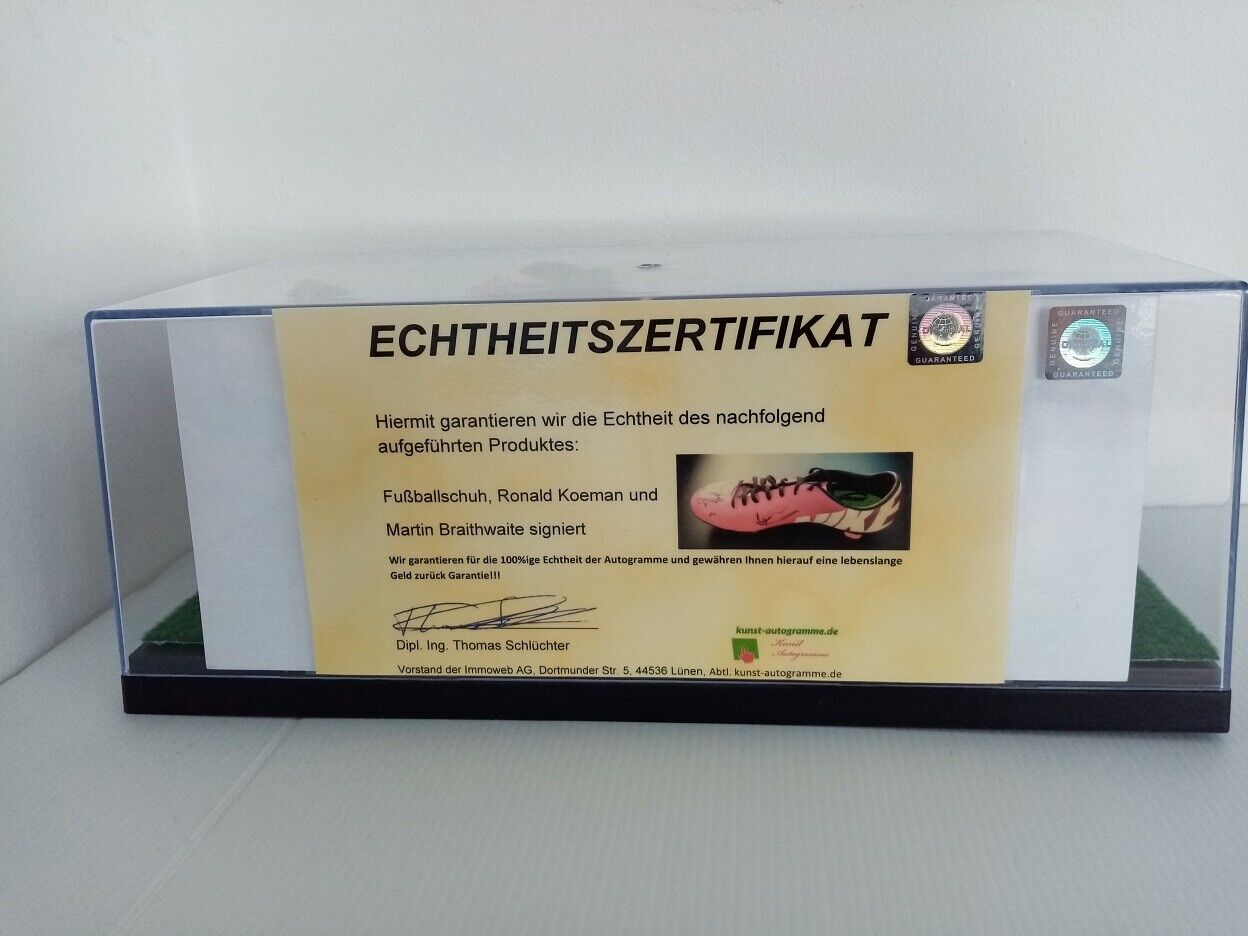 Fußballschuh Braithwaite und Koeman signiert FC Barcelona Barca Spanien Nike
