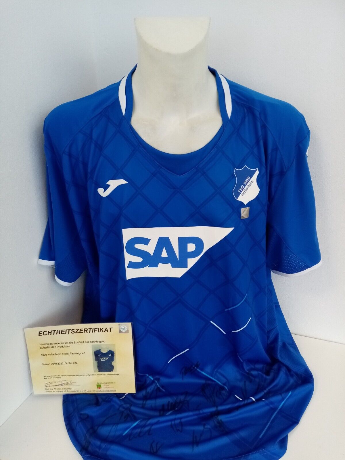1899 Hoffenheim Trikot 19/20 Teamsigniert Autogramm Fußball Bundesliga Joma 4XL