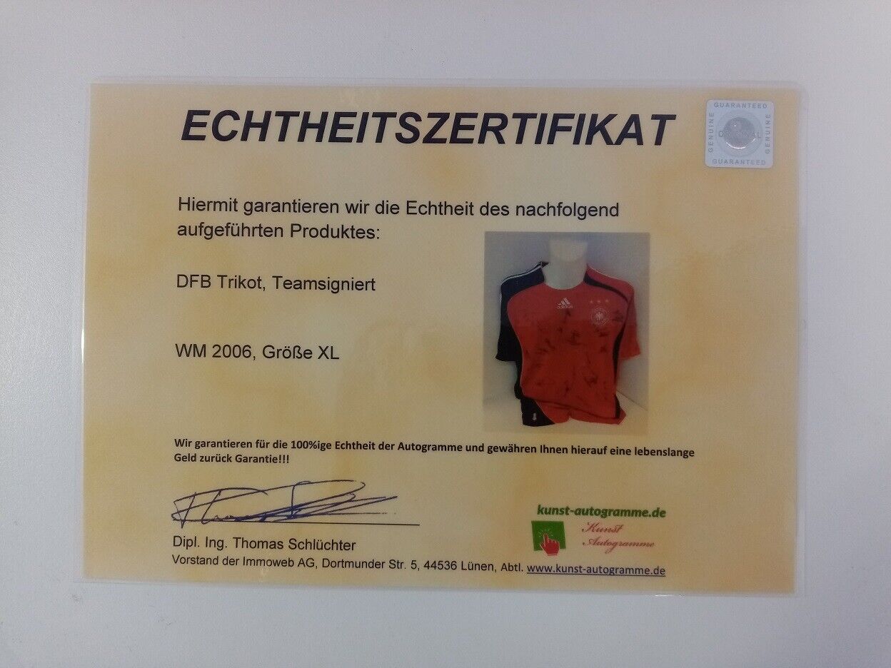 Deutschland Trikot WM 2006 Teamsigniert Autogramm Fußball DFB Adidas COA XL