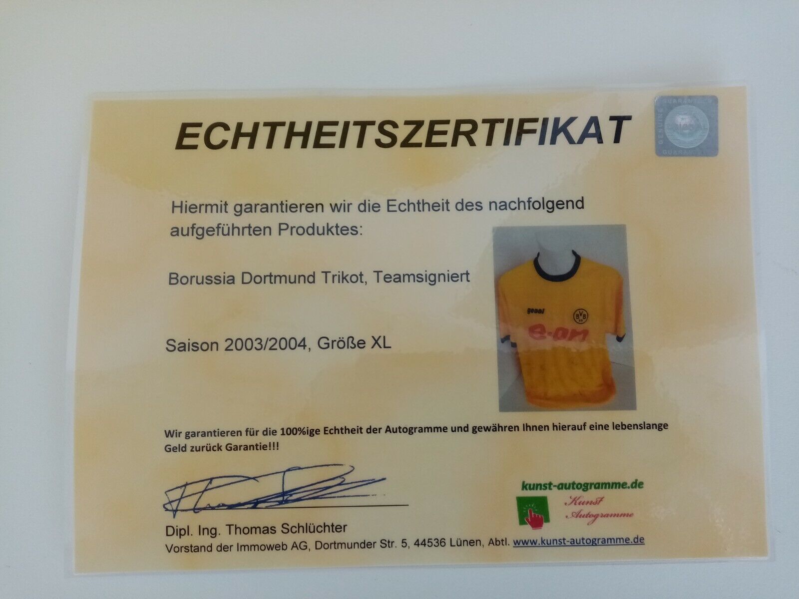 BVB Trikot 03/04 Teamsigniert Borussia Dortmund Autogramm Unterschrift goool XL
