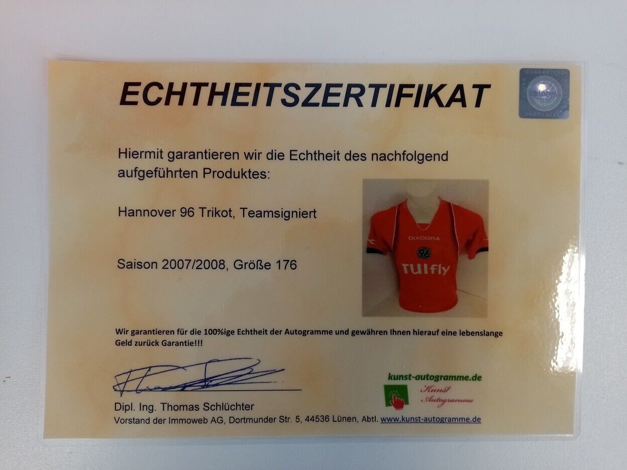 Hannover 96 Trikot 07/08 Robert Enke Teamsigniert Fußball Autogramm Diadora 176