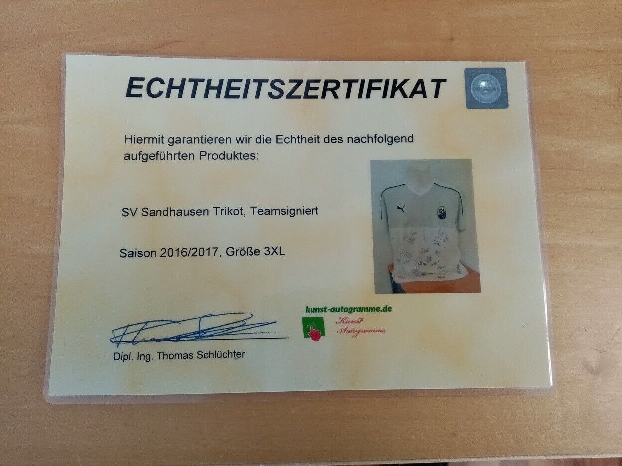 SV Sandhausen Trikot 16/17 Teamsigniert Fußball Autogramm Puma Unterschrift 3XL