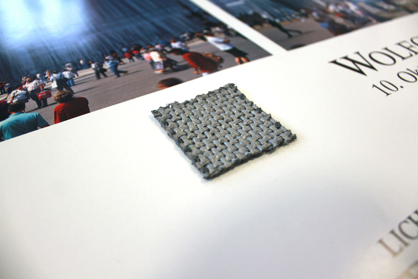 Christo und Jeanne Claude handsignierter Kunstdruck + Original Stoff vom Reichstag