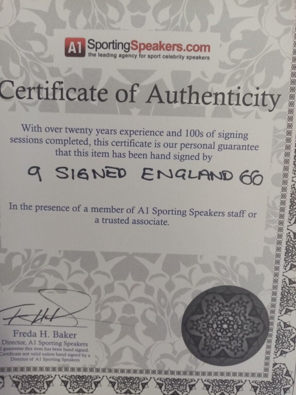 England Replika Trikot WM 1966 9x signiert Autogramm Fußball COA Wembley L / XL