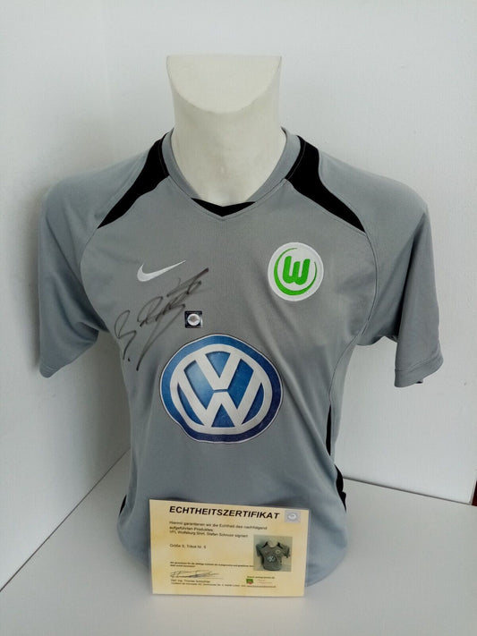 VFL Wolfsburg Shirt Stefan Schnoor signiert Fußball Autogramm Trikot Nike S