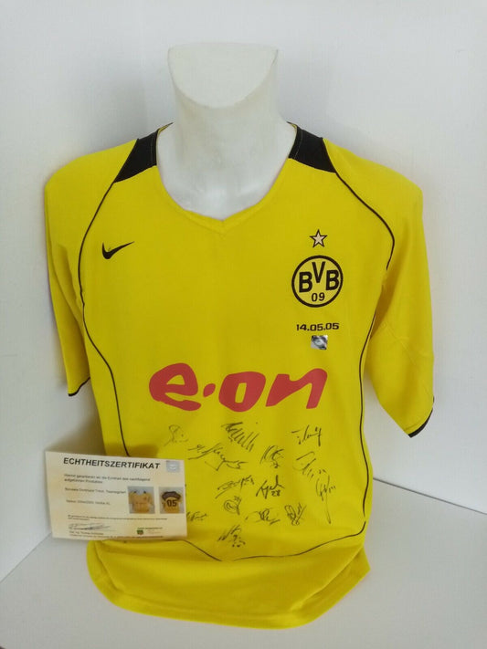 BVB Trikot 04/05 Teamsigniert Borussia Dortmund Autogramm Derbysieger Nike XL