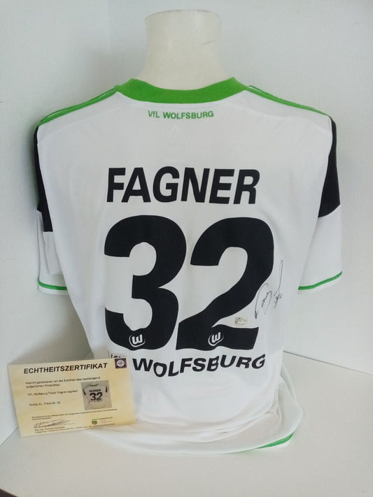 VFL Wolfsburg Trikot Fagner signiert Autogramm Bundesliga Fußball Adidas XL