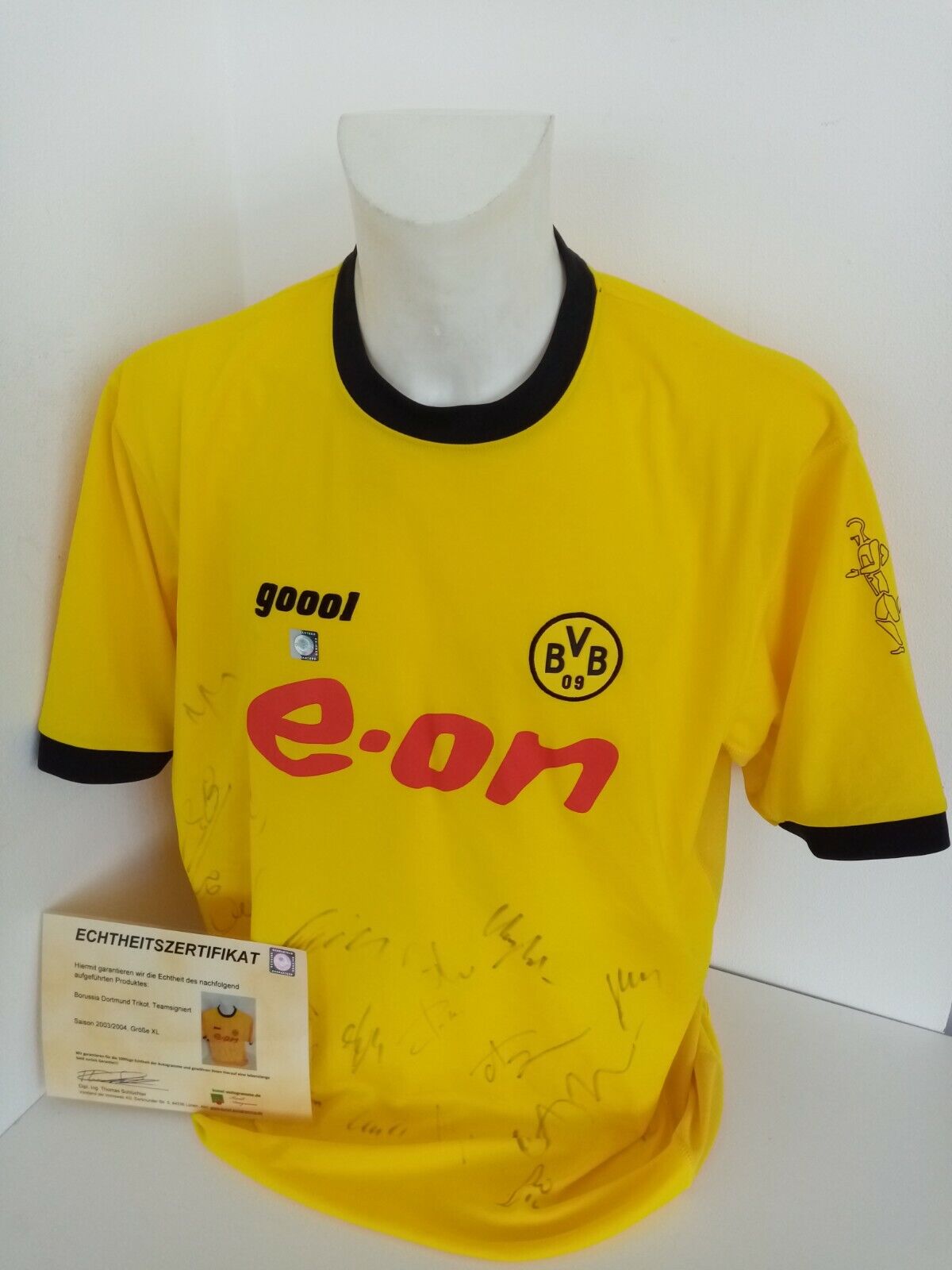 BVB jersey 03/04 team signed Borussia Dortmund Autogram Signature GOOOL XL