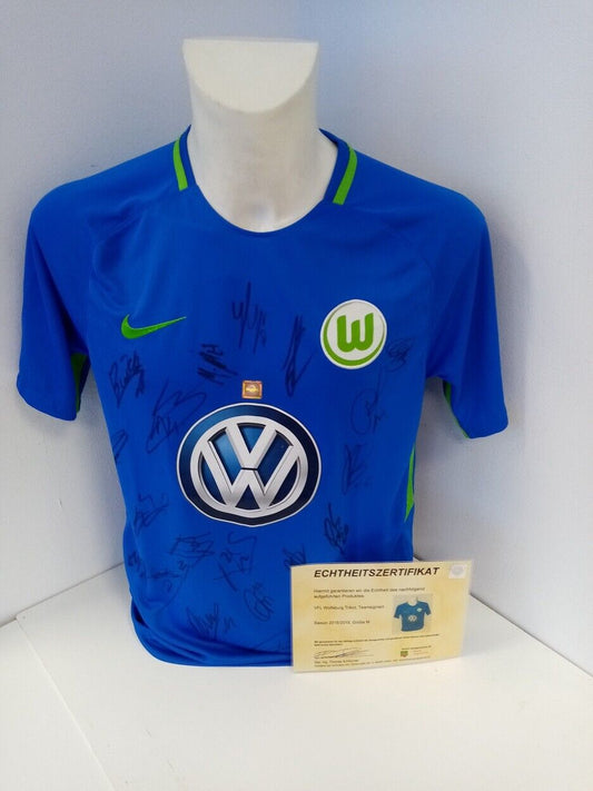 VFL Wolfsburg Trikot 2018/2019 Teamsigniert Wölfe Autogramm Adidas Bundesliga M