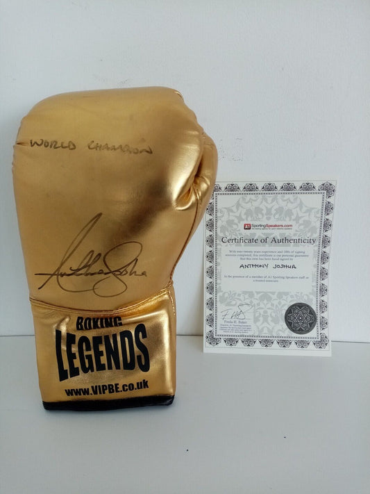 Boxhandschuh Anthony Joshua signiert Unterschrift Autogramm Boxen England COA