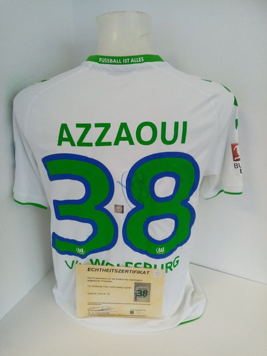 VFL Wolfsburg Trikot Azzaoui signiert Wölfe Fußball Bundesliga Autogramm Neu M