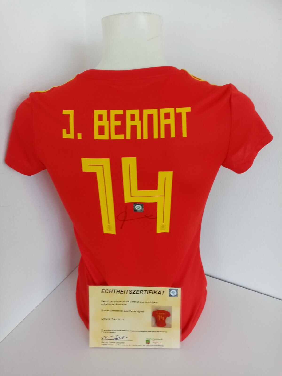 Spanien Damen Trikot Juan Bernat signiert Autogramm Fußball Adidas Neu Espana M